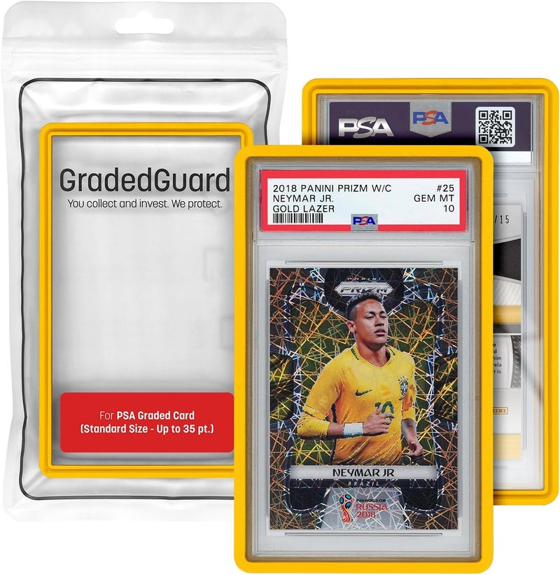 GradedGuard Graded Card Guard Case for Standard PSA Slab Case | Multiple Colors | Soft Touch Matte Finish | Stackable | Made to Fit PSA | Solid TPU and PC Design. (Yellow) - Image 1